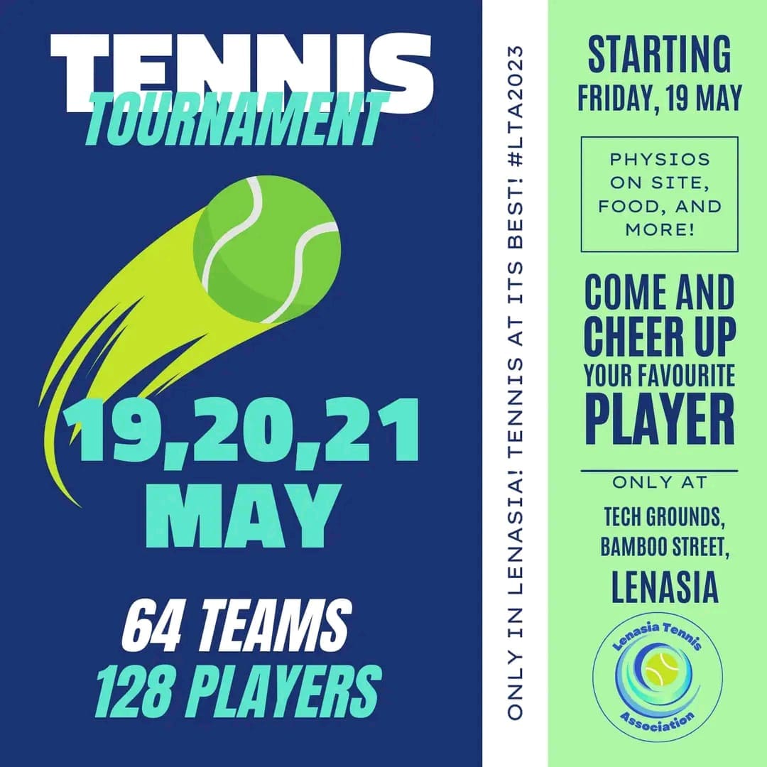 Tennis galore at the Lenasia grand prix this weekend