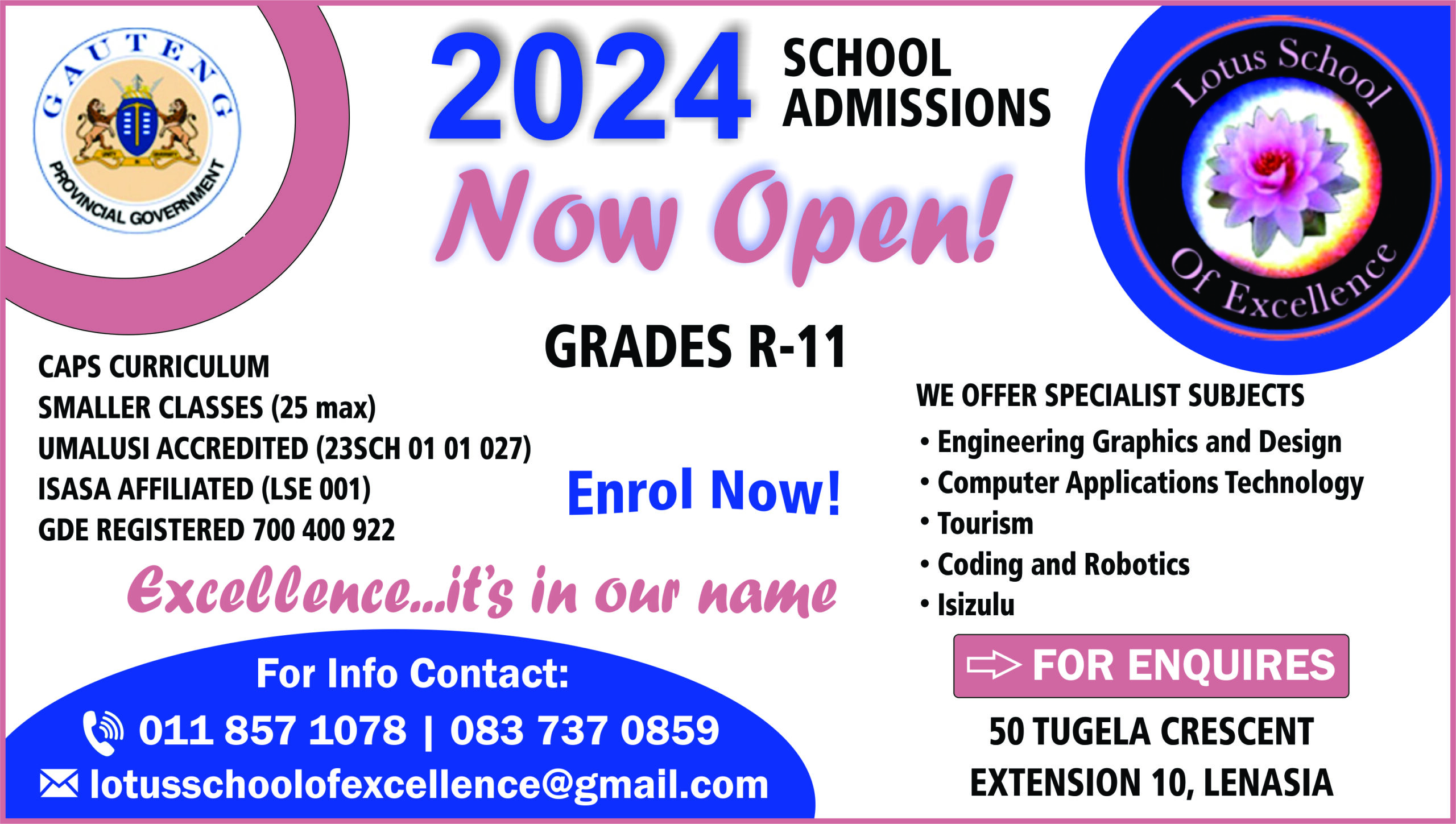 2024 enrollment now open at Lotus School of Excellence