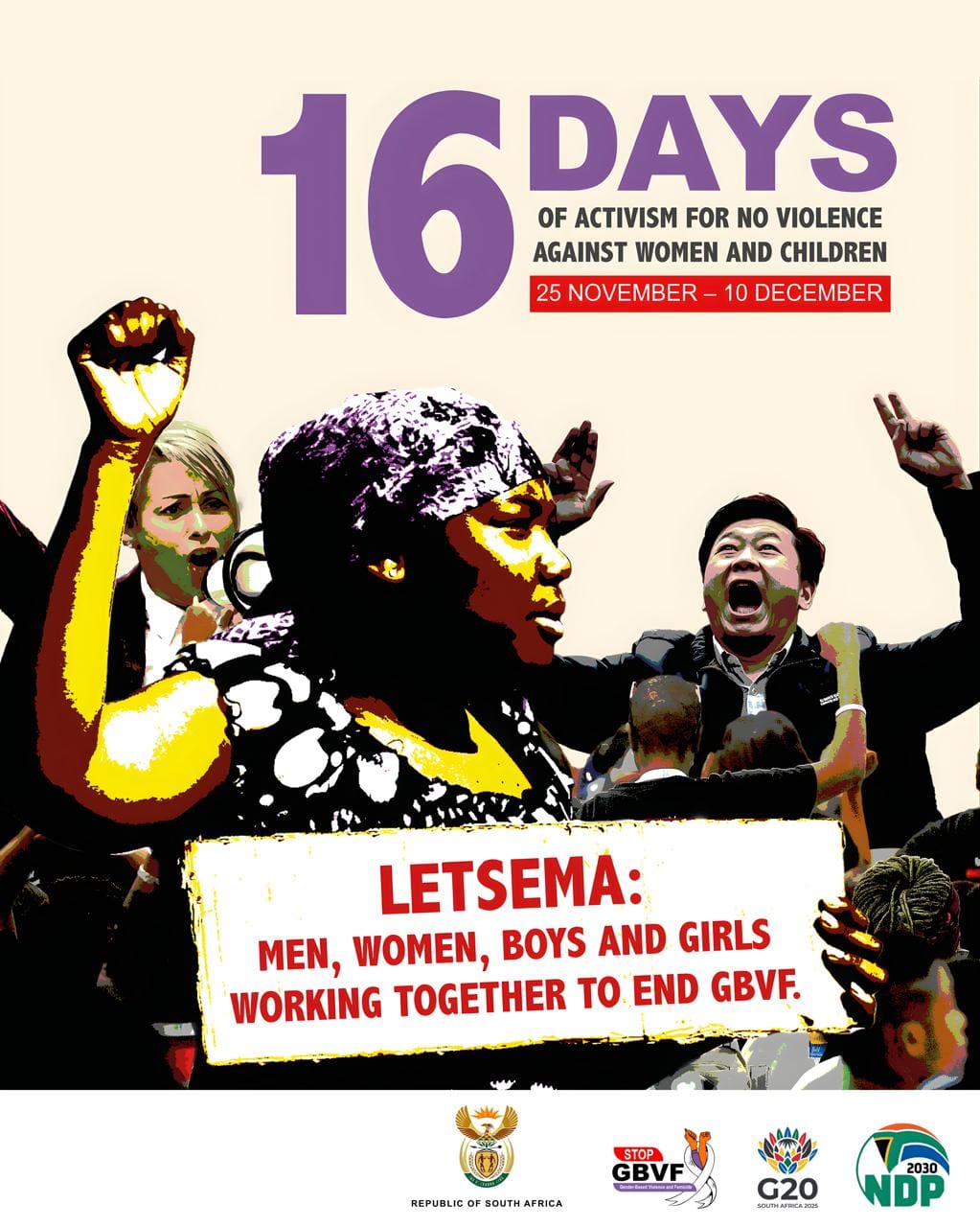 16 Days of Activism for No Violence Against Women and Children. (Image: The Presidency)