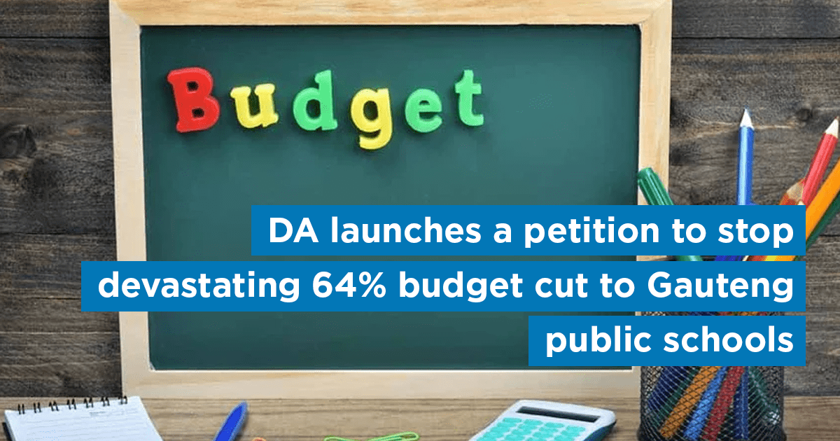 DA and GDE clash over ‘64% budget’ cut for quintile 5 schools
