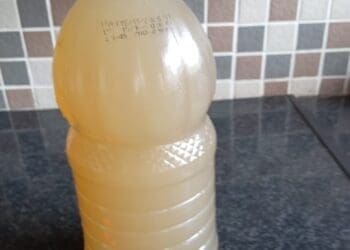 Contaminated water collected from a household tap in Ennerdale (Image: Dean Daniels)