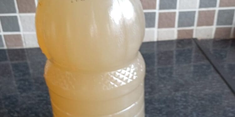 Contaminated water collected from a household tap in Ennerdale (Image: Dean Daniels)
