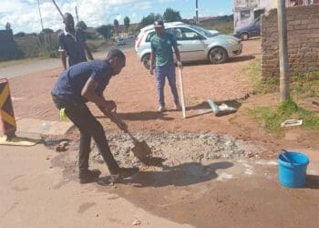 Residents launch pothole repair campaign in Lenasia South Ext 4