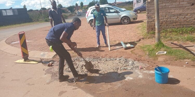 Residents launch pothole repair campaign in Lenasia South Ext 4