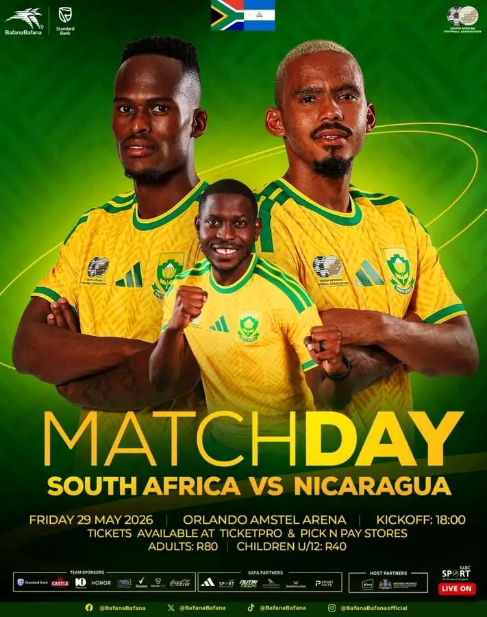 Expect heavy traffic around Orlando as Bafana Bafana take on Nicaragua