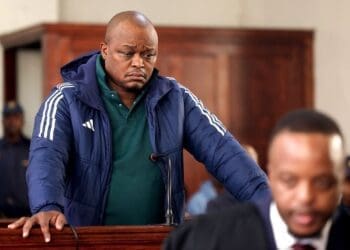 Businessman Brown Mogotsi appears at the Johannesburg Magistrate’s Court (Image: Daily Maverick)