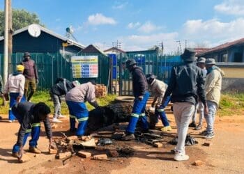 Lenasia South TILBIT Construction workers protest over unpaid salaries